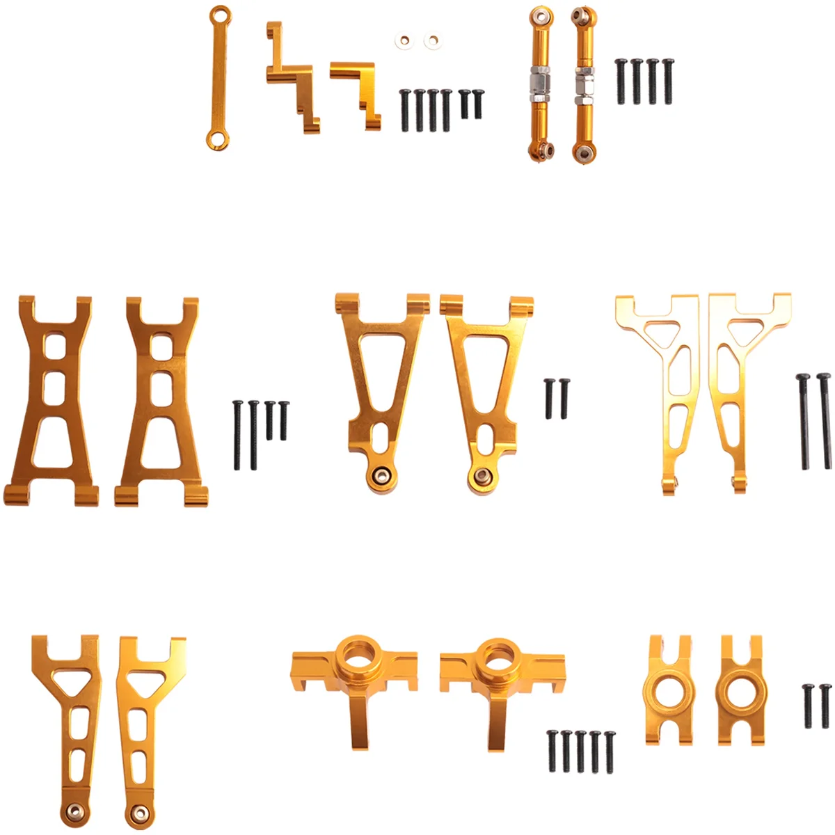 

Swing Arm Steering Group Cup for 16207 16208 16209 16210 H16 Remote Control Car Accessories Metal Upgrade Kit,Gold