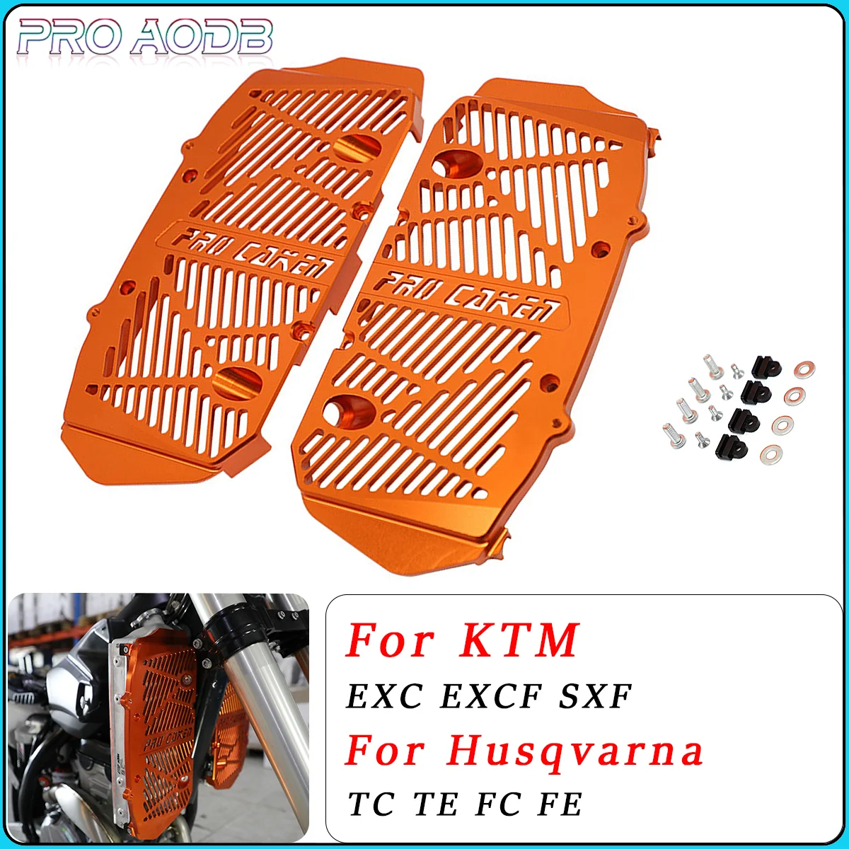 

Motocross Radiator Grille Guard Grill Protector Cover For KTM EXC EXC-F SXF Husqvarna TC FC TE FE 150 250 300 350 450 2019-2023