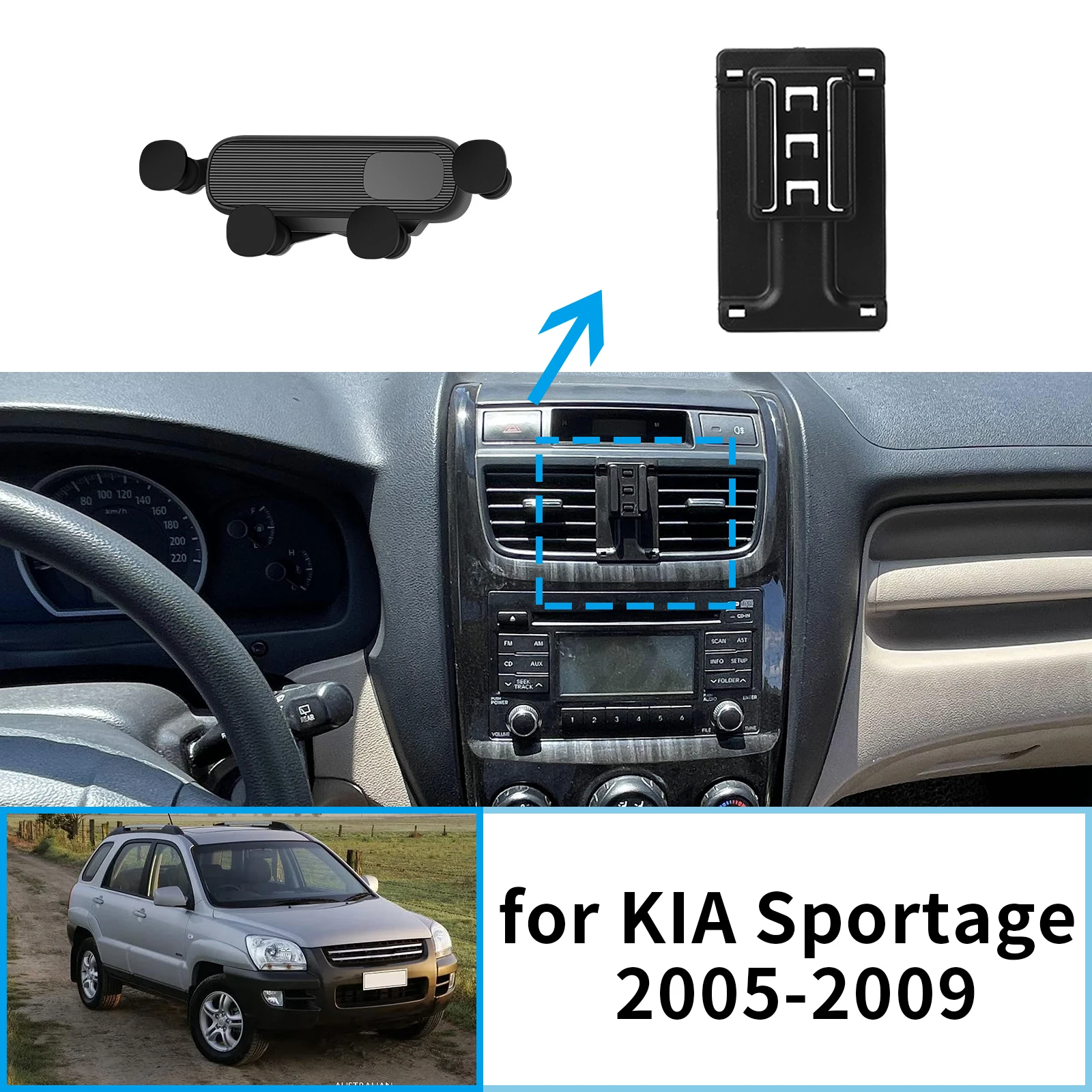 Автомобильный держатель для мобильного телефона KIA Sportage 2005 2006 2007 2008 2009, GPS-кронштейн, навигационная подставка, автоаксессуары