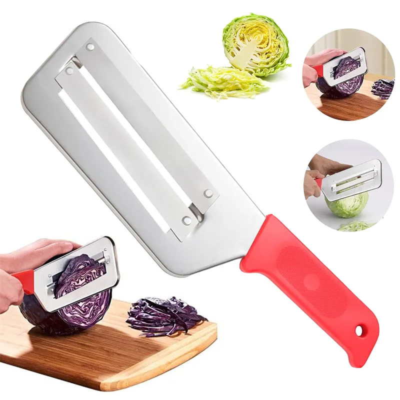 Cortador de verduras multifuncional, rebanador de repollo de doble capa, cuchillo triturador, pelador de repollo, ralladores de lechuga, suministros de cocina, 2 uds.