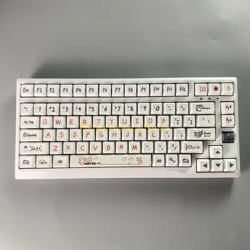 

B03C 122 Ключи Клавицы Кошка Детский сад в детском саду PBT-клавиша keycap xda Профиль милые крышки ключей для механических Mx