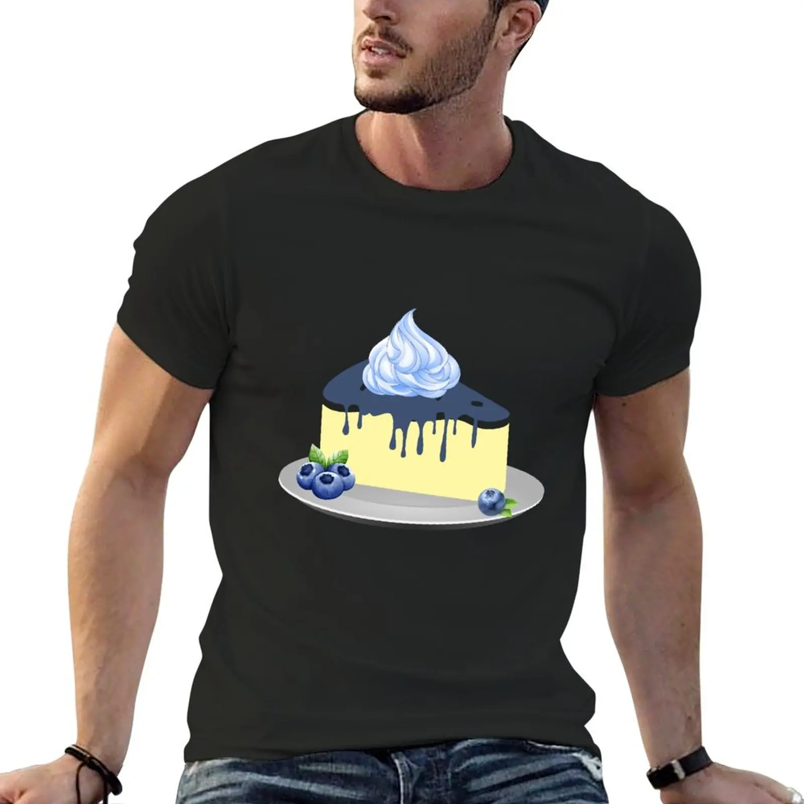 Blueberry Cheese Cake T-Shirt vintage plus sizes shirts men graphic