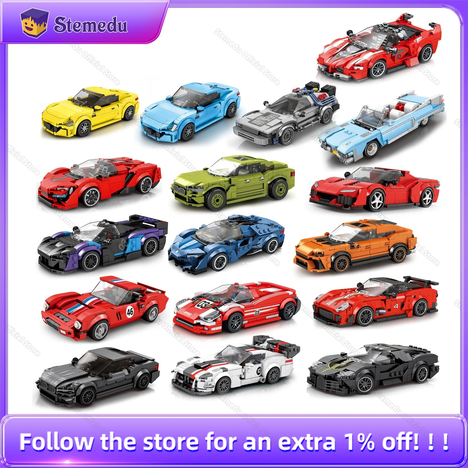 

Reobrix 672-828 Спортивный автомобиль Родстер 1:24 Модель Строительные блоки Набор Моделирование Внешний вид Головоломка Сборка Кирпичные игрушки Подарок ребенку