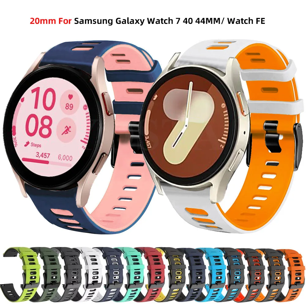 

Silicone Smart Watchband For Samsung Galaxy Watch 7/6/5/4 40 44mm 6 Classic 43 47mm Bracelet Strap For Galaxy Watch FE 5 pro 45