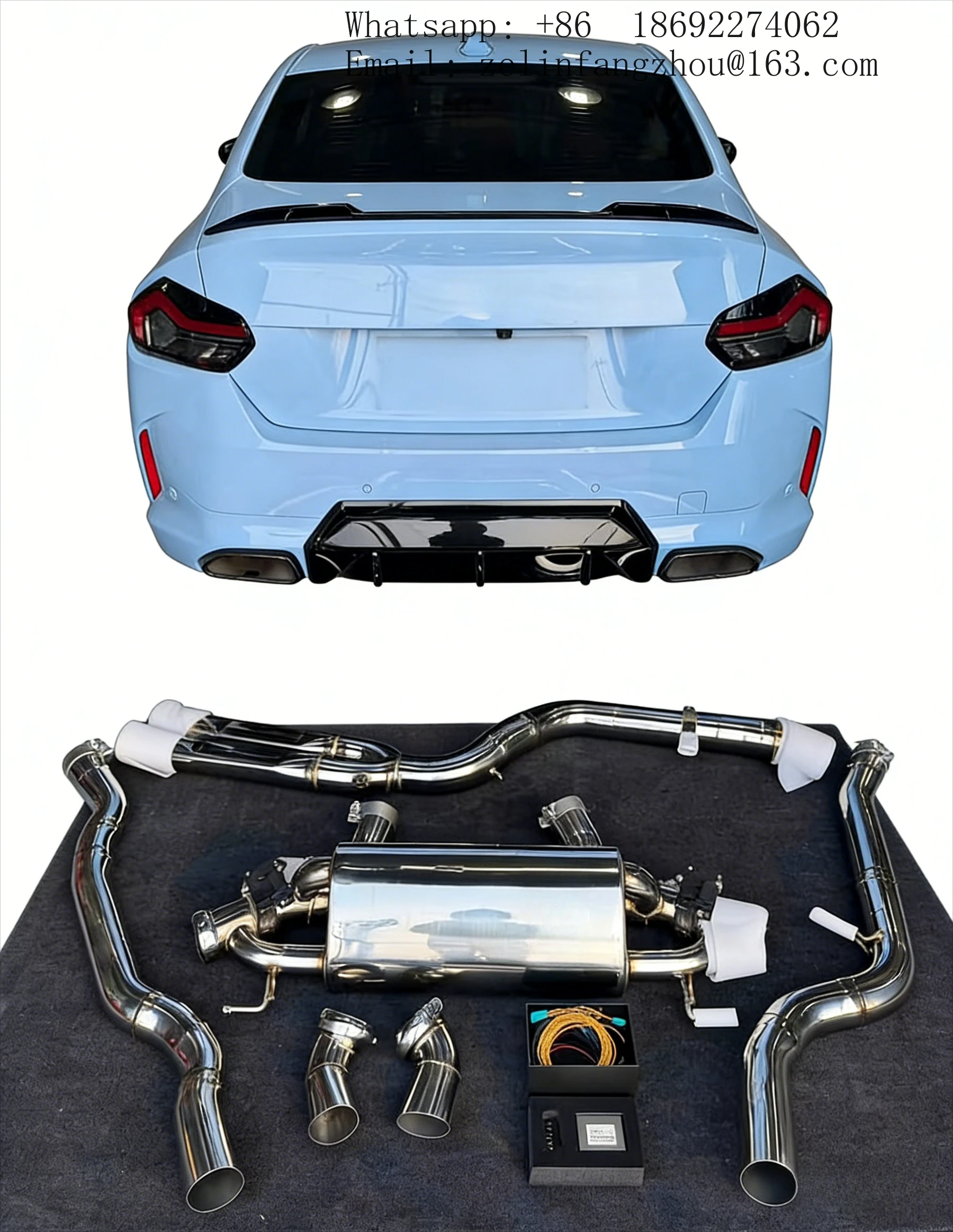 SS304 Valvetronic Catback Exhaust System For 2022 BMW M240i G42 B58 3.0T Enhances Sound Performance RES