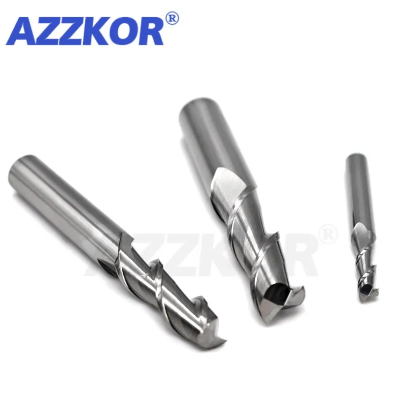 Milling Cutter Alloy Coating Tungsten Steel Tool By Aluminum Cnc Maching Hrc55 2 Flute Endmills Milling Cutter Woodding Cutter