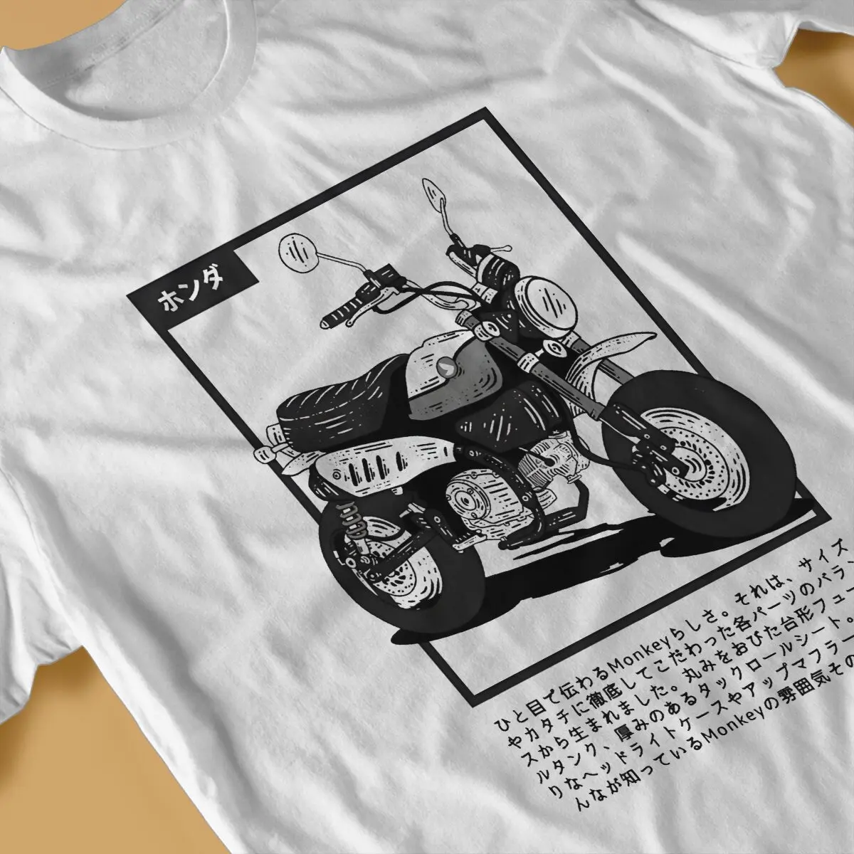 Men\'s Monkey Japan T Shirt H-Hondda Pure Cotton Clothing Vintage Short Sleeve Crew Neck Tees Summer T-Shirts