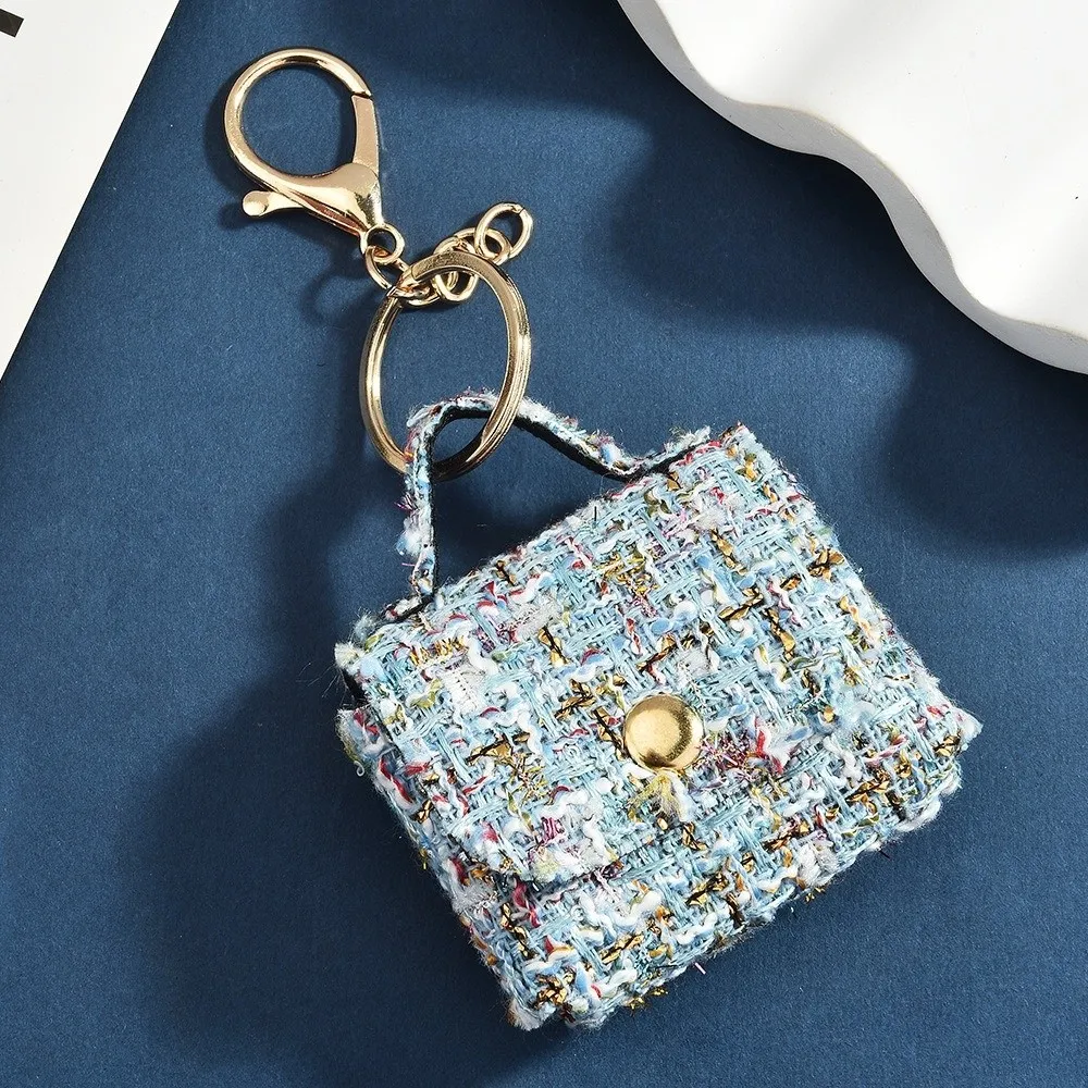 Fashion Small Fragrance Mini Bag Portable PU Earphone Storage Bag Keychain Backpack Pendants