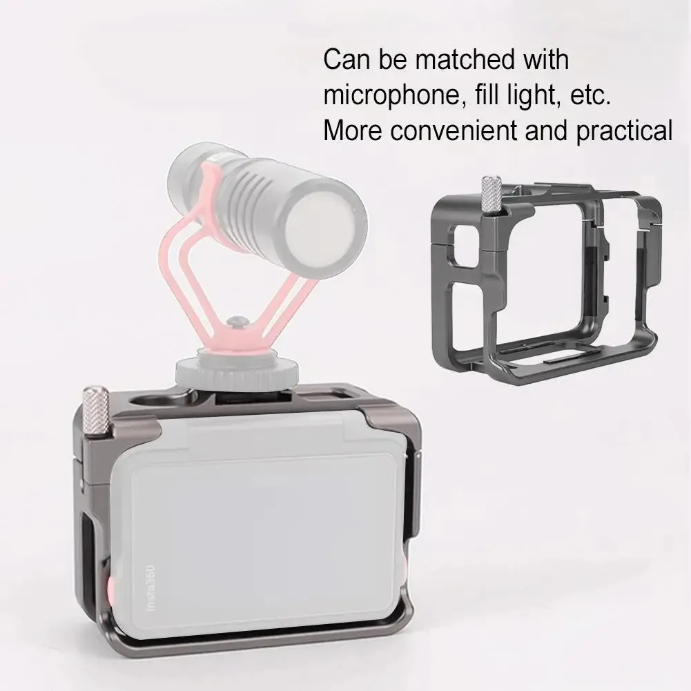 인스타 360 에이스 프로용 금속 토끼 케이지, 보호 테두리 익스텐션 콜드 슈 인터페이스 프레임, 인스타 360 에이스 스포츠 카메라 키트용