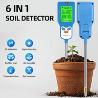 6-in-1 Soil Tester for Plants pH Moisture & Temperature Sensor Light Intensity Soil Fertility Air Humidity for Garden Use