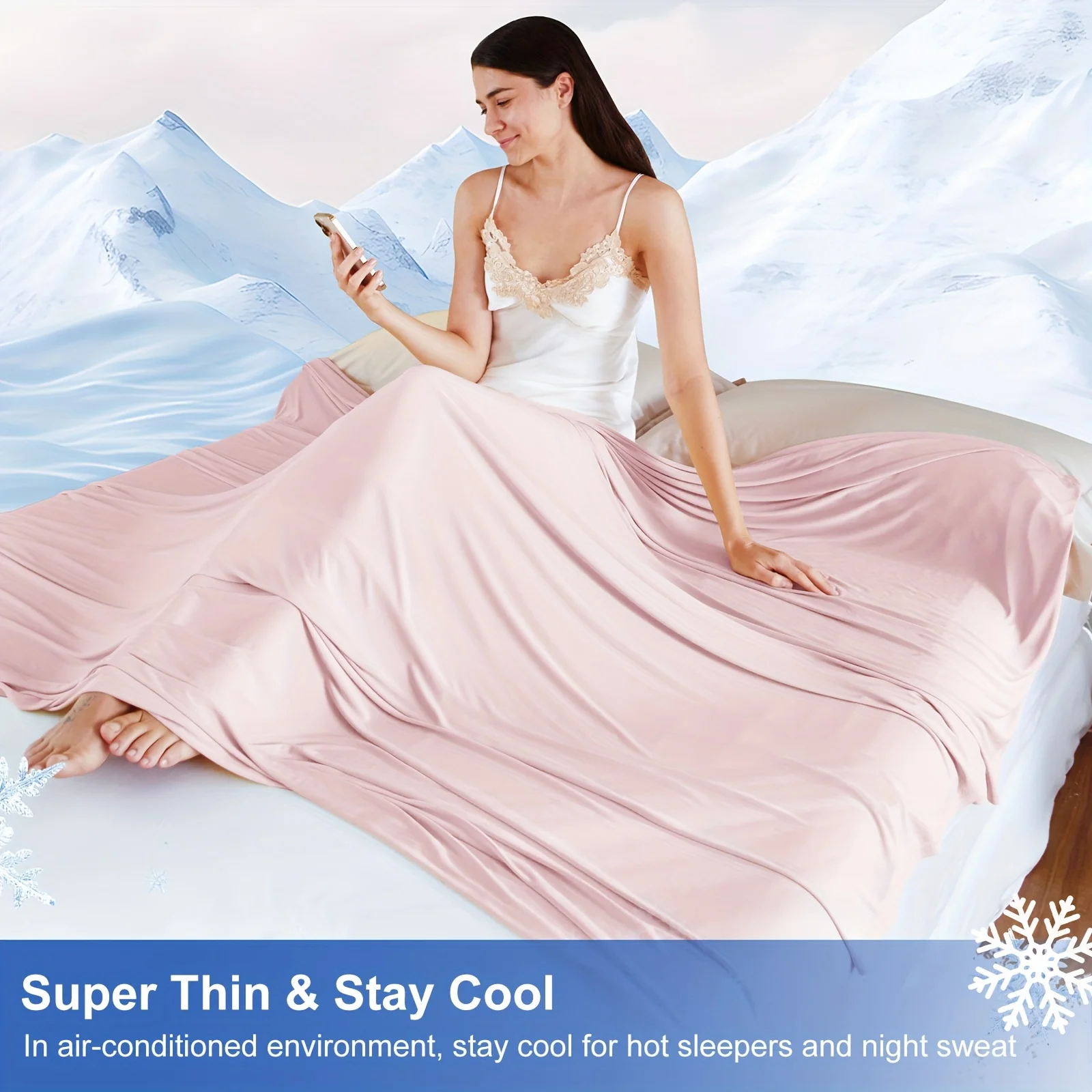 Summer Cooling Blanket Thin Blanket Ice Silk Air Conditioning Quilt Skin-friendly Lightweight Breathable Quilt For Home Office