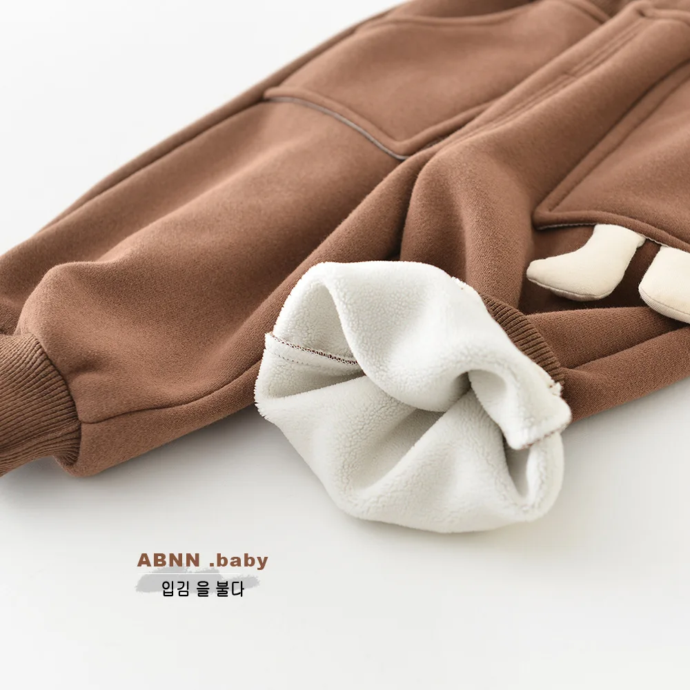 New Winter Baby Pants 6M-3T High Waisted Infant Girls Sweatpants Loose Warm Boys Toddler Kids Fleece Padded Trousers