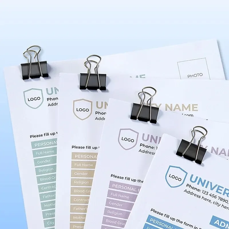 Comix Black Long Tail Binder Clips Metal Tail Clip Assorted Sizes Ticket Folder Holder Business Office School Family Supplies