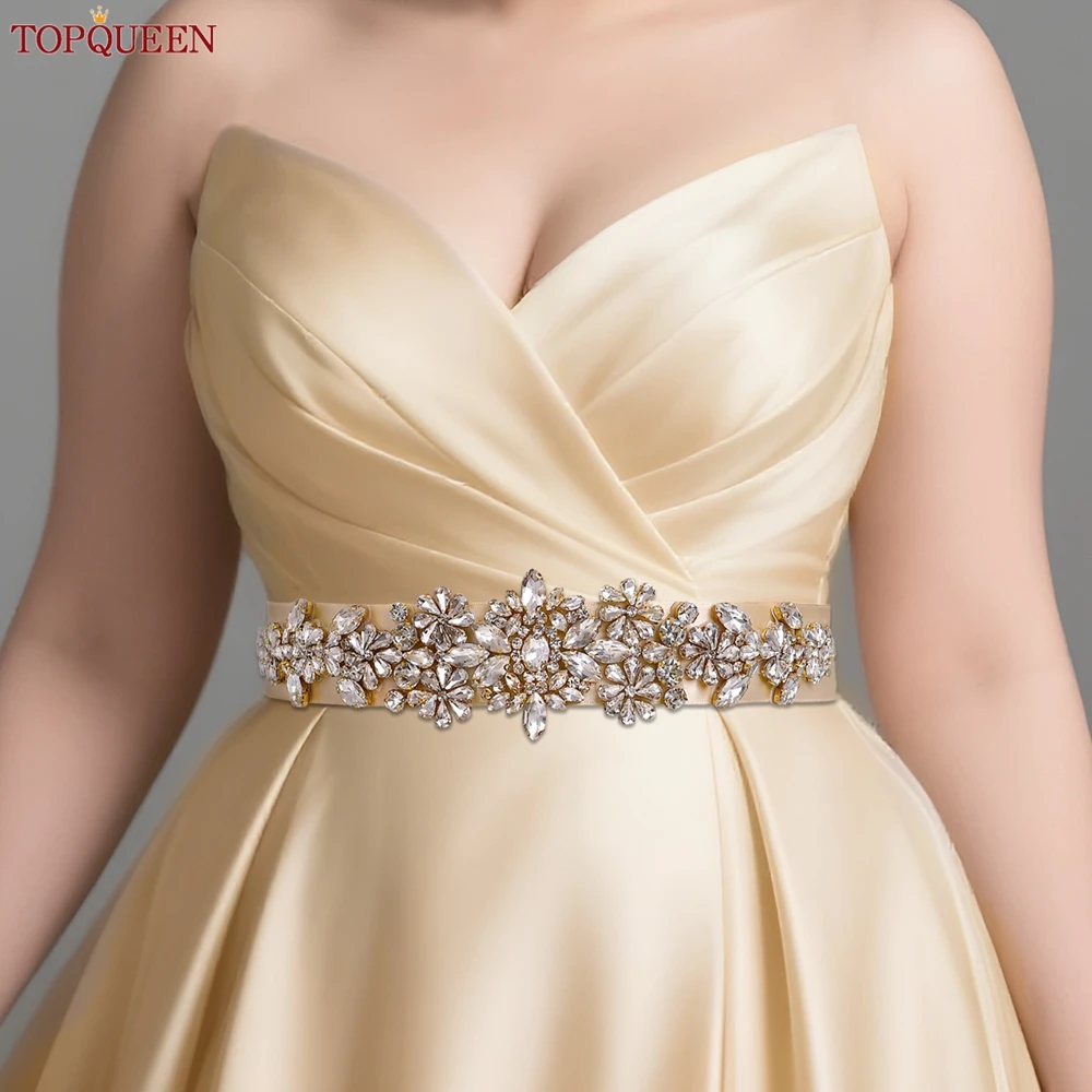 TOPQUEEN Роскошный свадебный пояс со стразами, элегантный свадебный пояс, свадебные принадлежности для женщин, украшения для банкета и вечеринки S325 TOPQUEEN Роскошный свадебный пояс со стразами, элегантный свадебный пояс, свадебные принадлежности для женщин, украшения для банкета и вечеринки S325