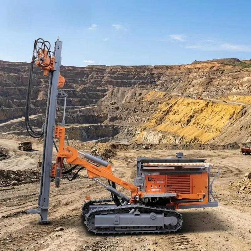 Hydraulic Photovoltaic Pile Driver Crawler Vehicle With Impact Driver For Solar Ground Mount Post Installation