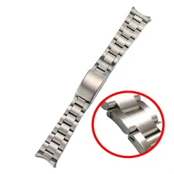 19mm 20mm 316L Stainless Steel Silver Screw Oyster Vintage Curved End Watch Strap Band Fit for RLX Watch SUB GMT  YATC