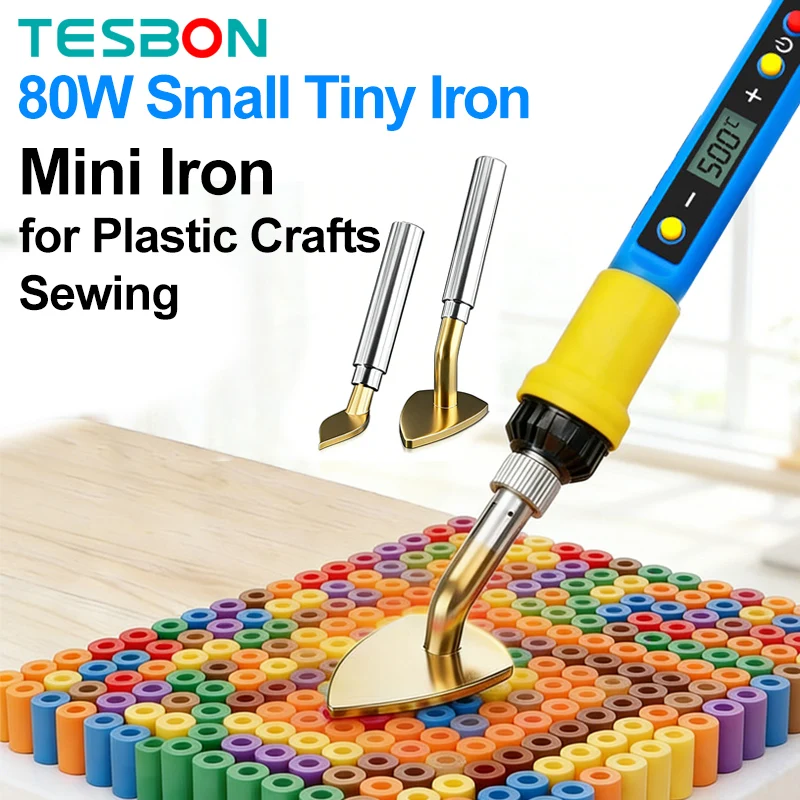 80W Mini Iron Heat Tiny Heat Press Hats for Plastic Clothes DIY Bean Splicing Hot Bean Tool - DIY Tool Portable Soldering Iron