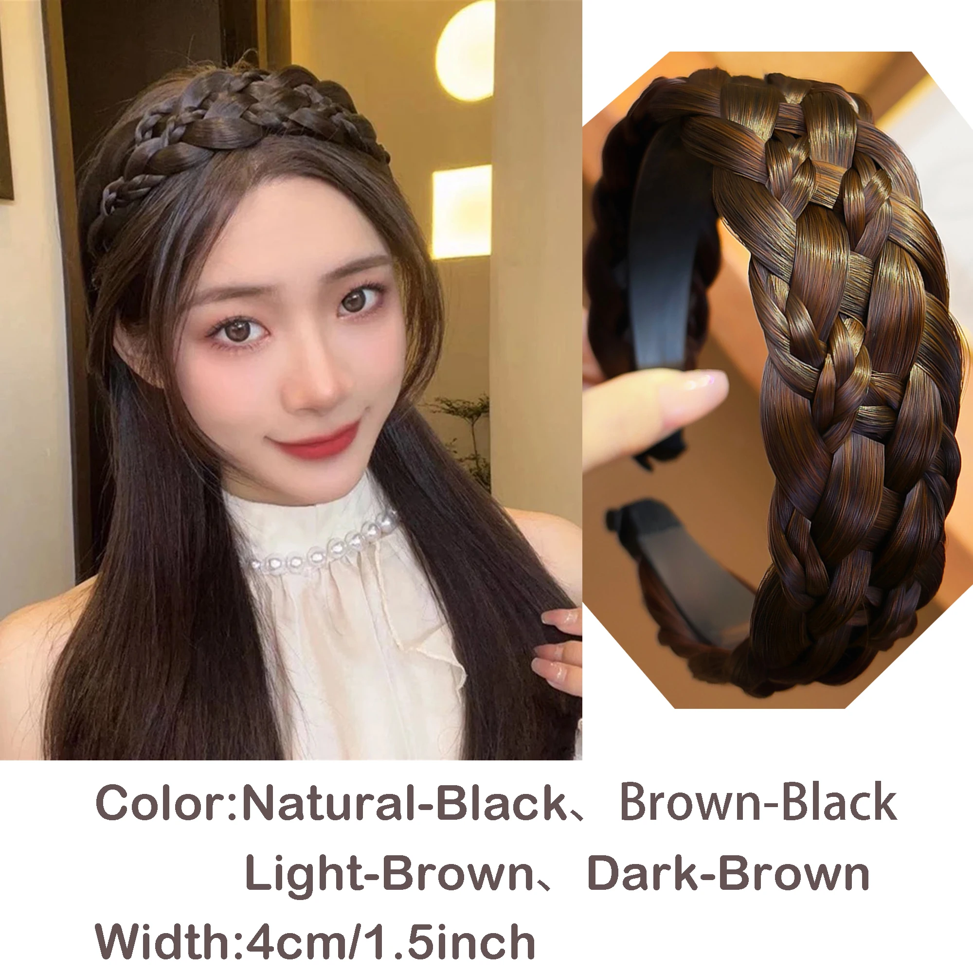 

Twist braided hair bands age-reducing, anti-slip and increase the amount of hair on the top of the head. Ladies hair accessories