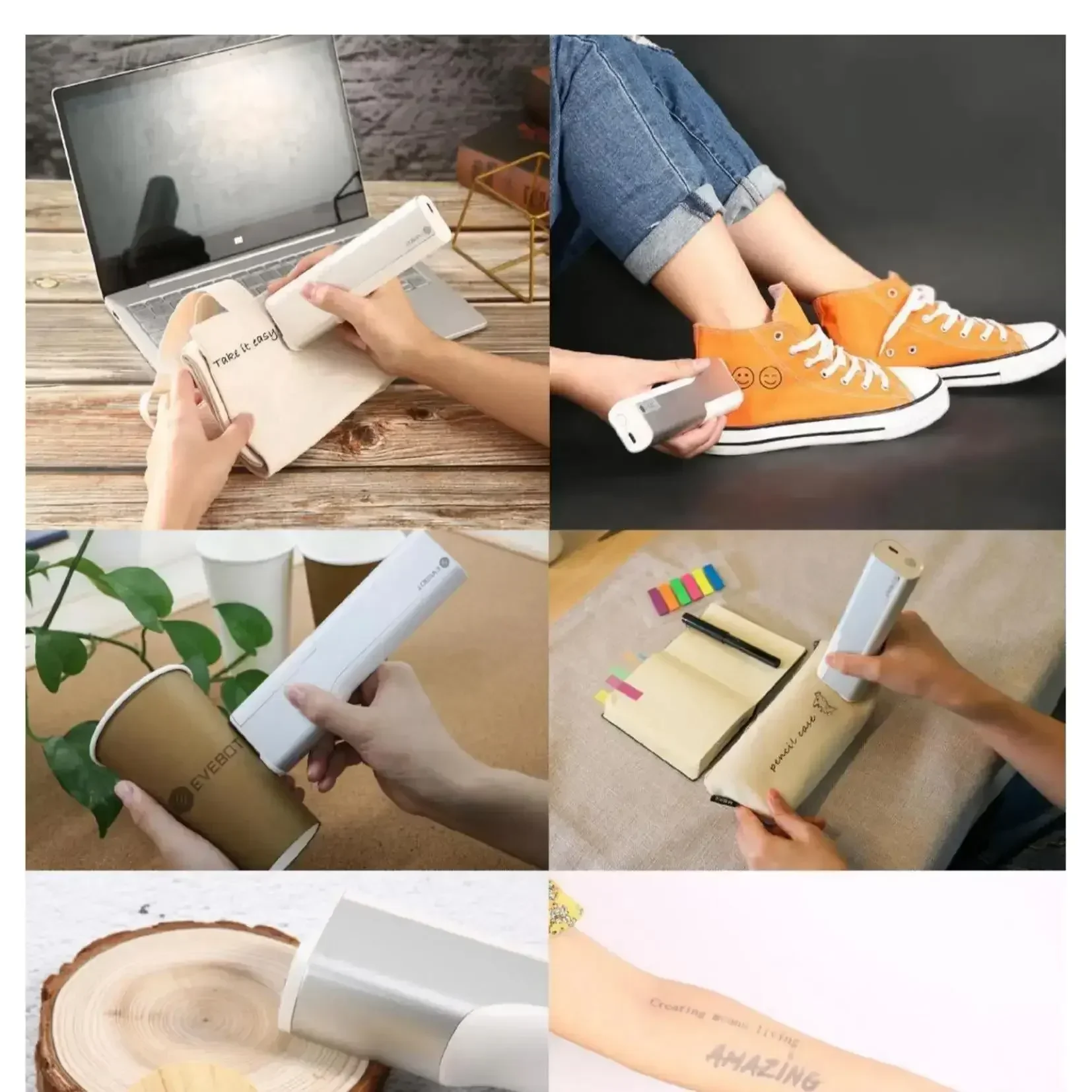 EVEBOT Food Inkjet Printer Handheld DIY Printpen With Auxiliary Ruler Print Size 26*1000 MM Custom Printing for Cafes Bakeries