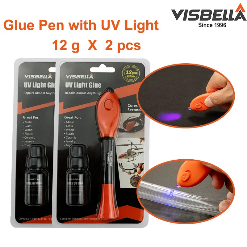 Visbella DIY Glue Pen with UV Light Quick Fix Adhesive Liquid Repair Glass Bond Plastic Seal Ceramic Weld Metal