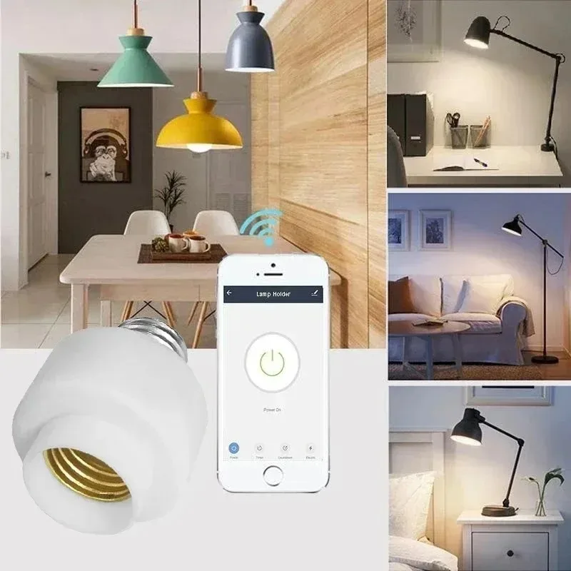 Tuya WIiFi BL E27 Socket Smart Lamp Holder Base Light Bulbs Adapter Kitchen Bedroom Light Switch Voice Control Alexa Google Home