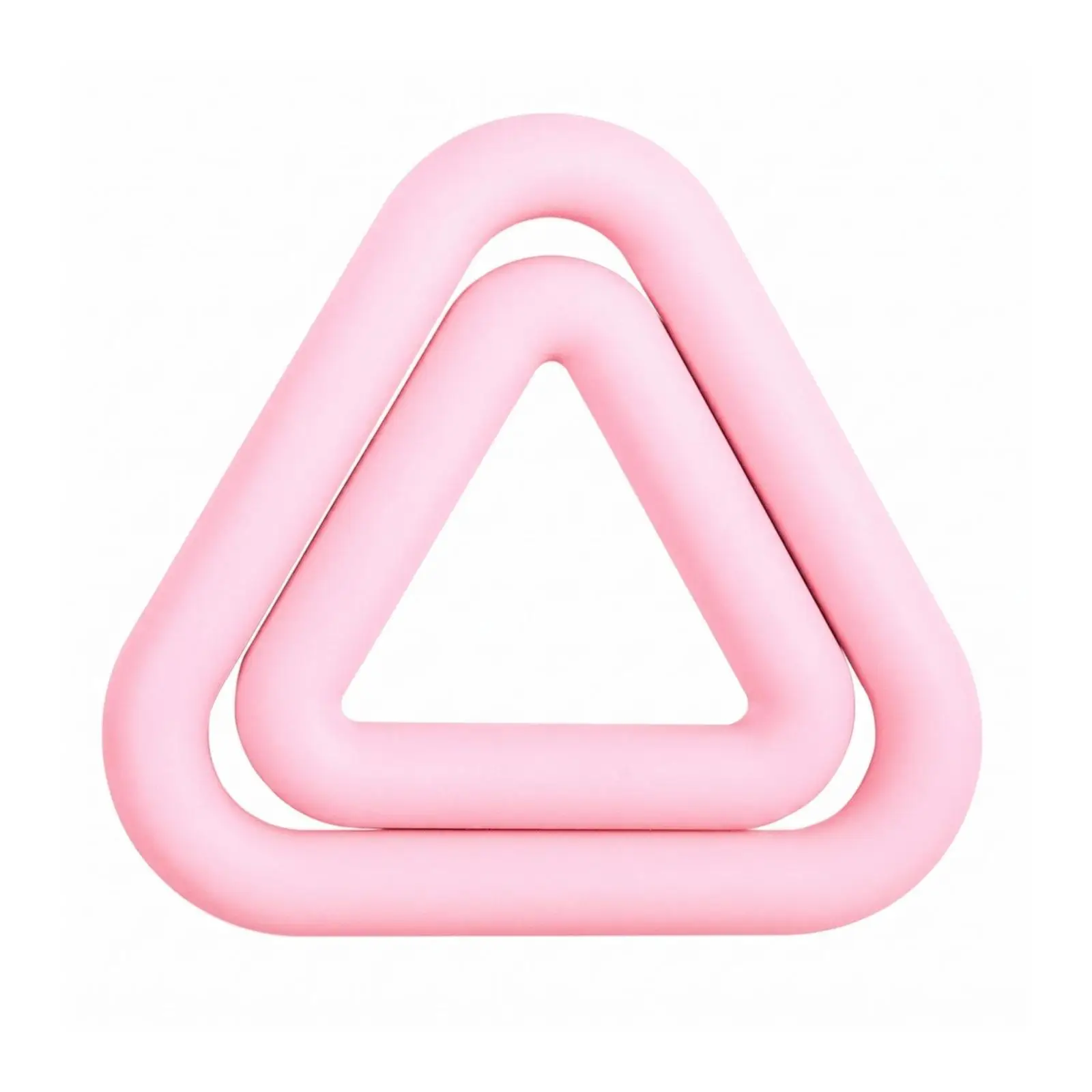 Triangular silicone handlebar with a smooth surface and rounded corners,