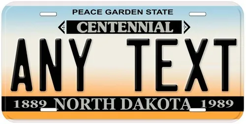 Personalized North Dakota 1987 Centennial Novelty Car License Plate Any Text