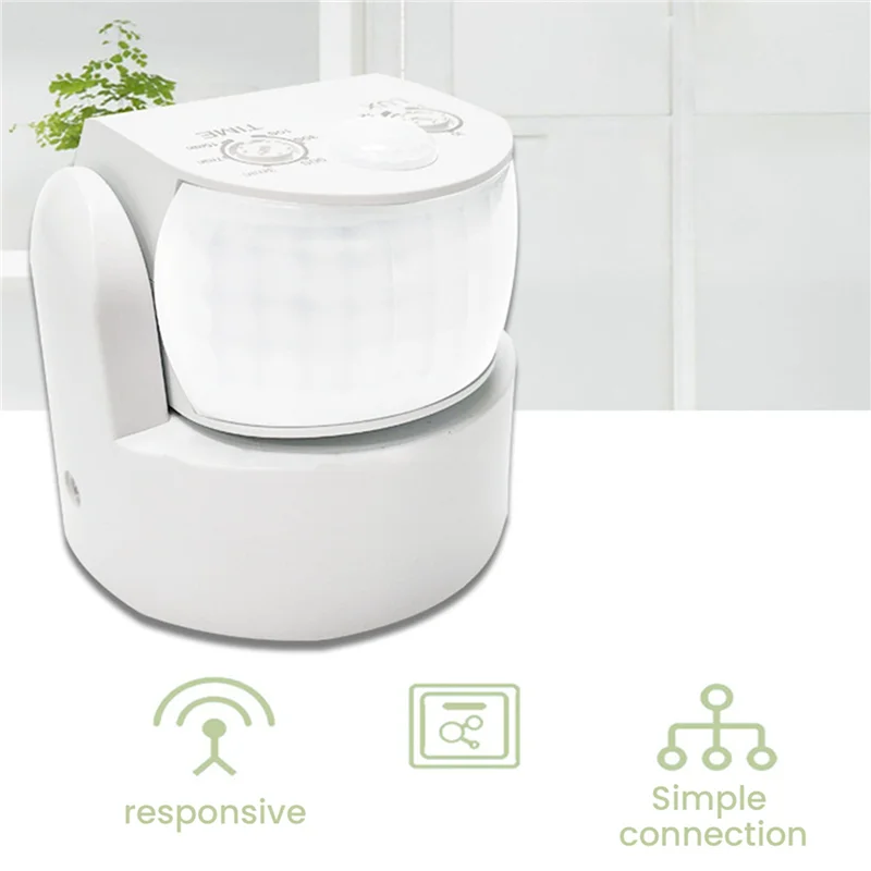 BNVN-2X Waterproof Double Infrared Probe Motion Sensor IP65 AC 220V-240V PIR Motion Detector Automatic 120 °White