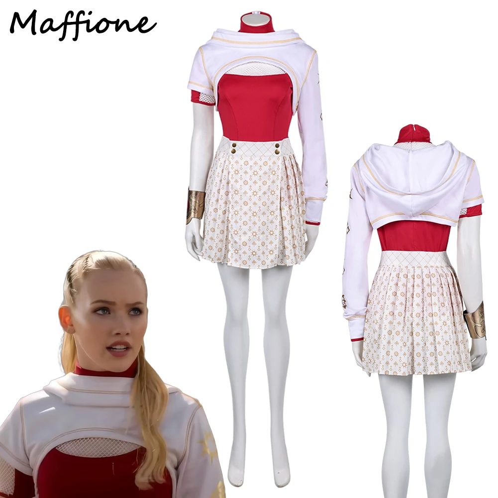 

2025 TV Zombies Role Nova Cosplay Women Fantasia Costume Female Disguise Role Red Dress Cloak Outfit Uniform Halloween Suits