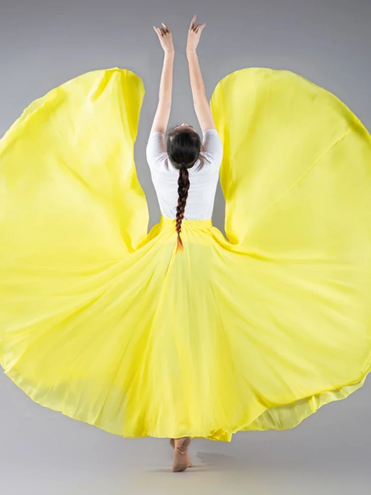 Falda de gasa para Ballet y danza del vientre para mujer, ropa de práctica larga s r, surtido, color púrpura sólido, Y2k, Q465