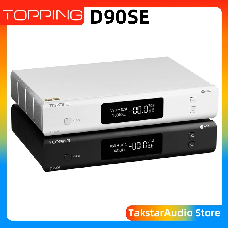 TOPPING D90SE ES9038Pro MQA DAC Bluetooth 5.0 DSD512 PCM768kHz Fully Balanced HiFi Decoder Remote Control