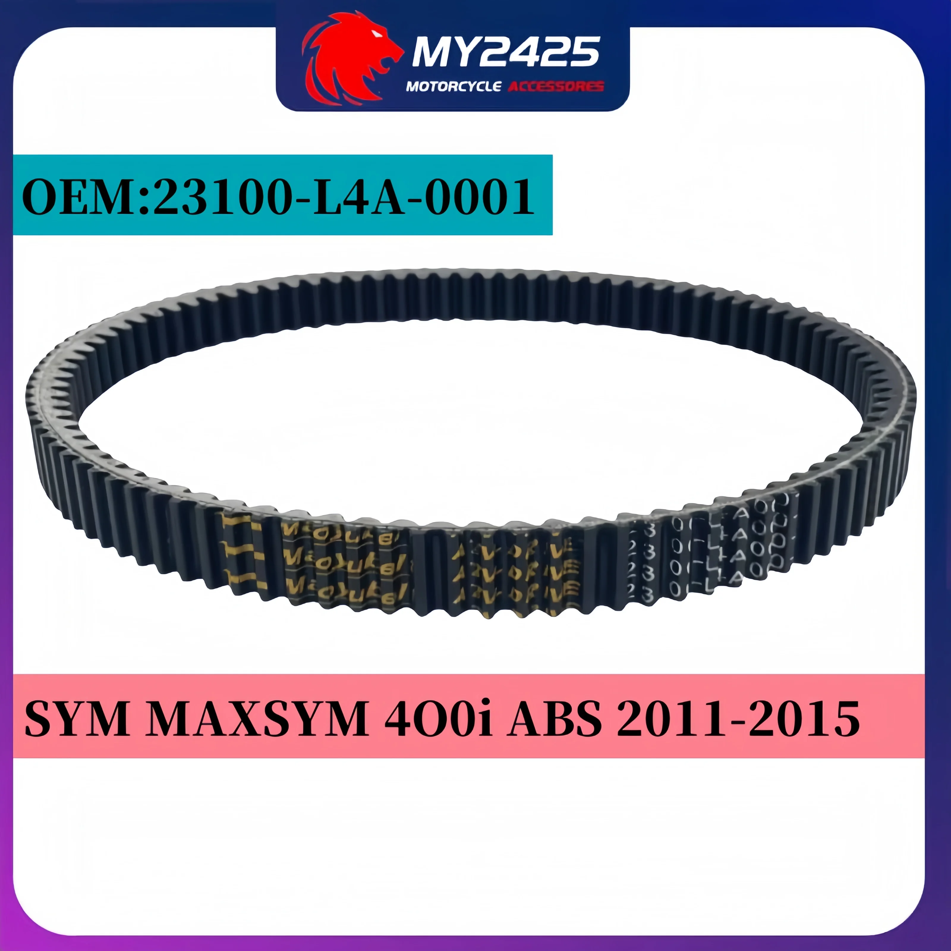 

Kevlar material 23100-L4A-0001 Original size 993x29 Drive Belt For SYM MAXSYM 400i ABS 2011 2012 2013 2014 2015