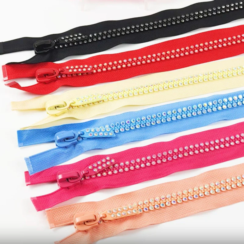 

2Pcs Meetee 10# 60cm Open-End Zippers Colorful Resin Zip Bag Closure Zips Clothing Decor Zipper Repair Kit DIY Sewing Accessory