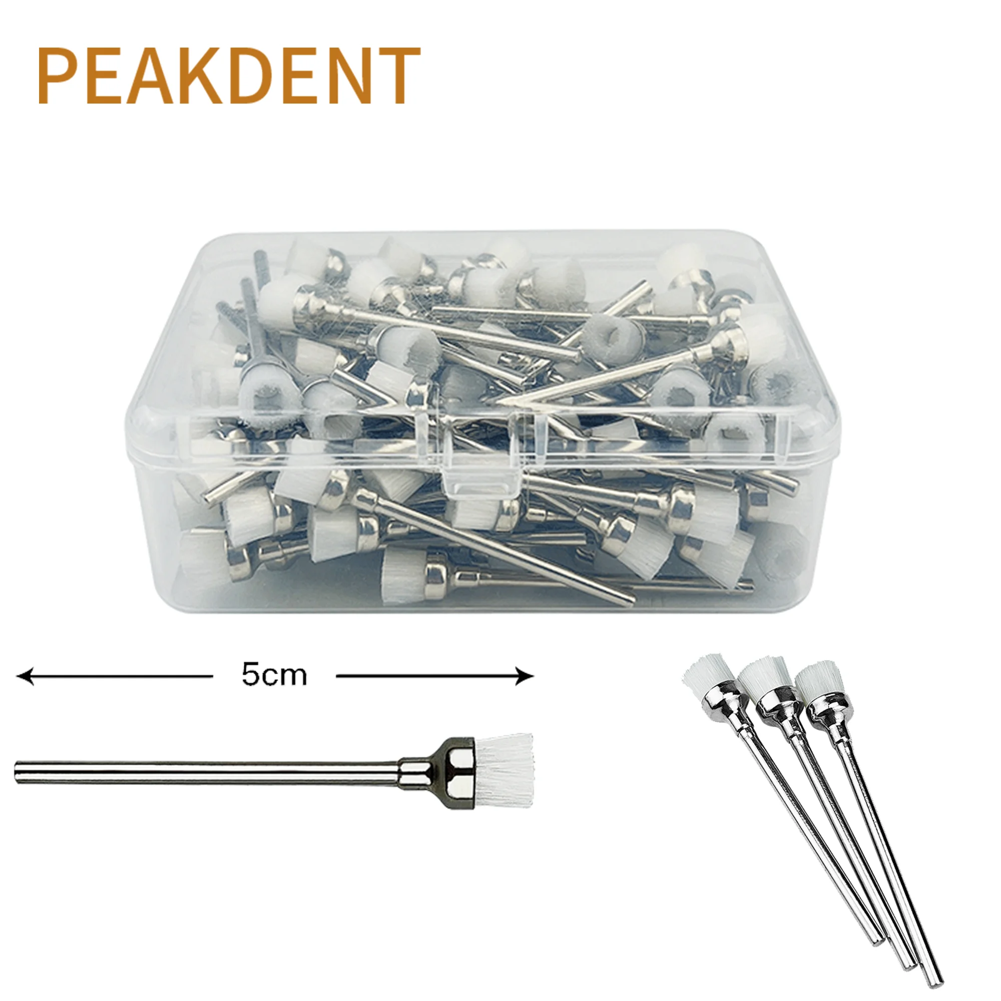 

100pcs/Box Dental Prophylaxis Brushes Nylon Polishing Brush Bowl / Flat Shape Latch Type Prophy Brush Head Teeth Whitening Tools