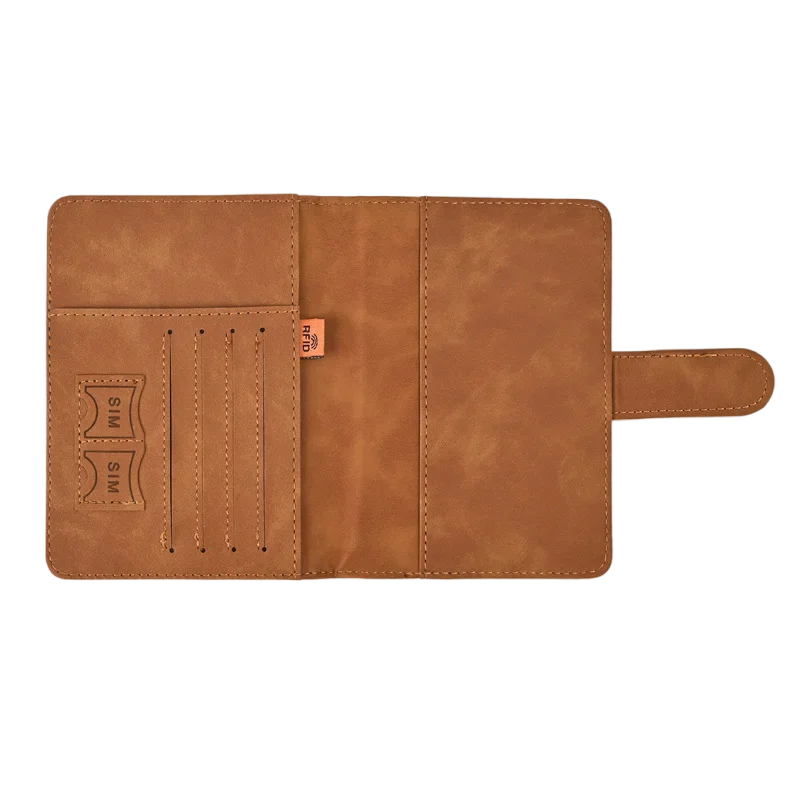 Billetera de cuero sintético para pasaporte, funda de viaje con tarjetero, organizador, 1 piezas