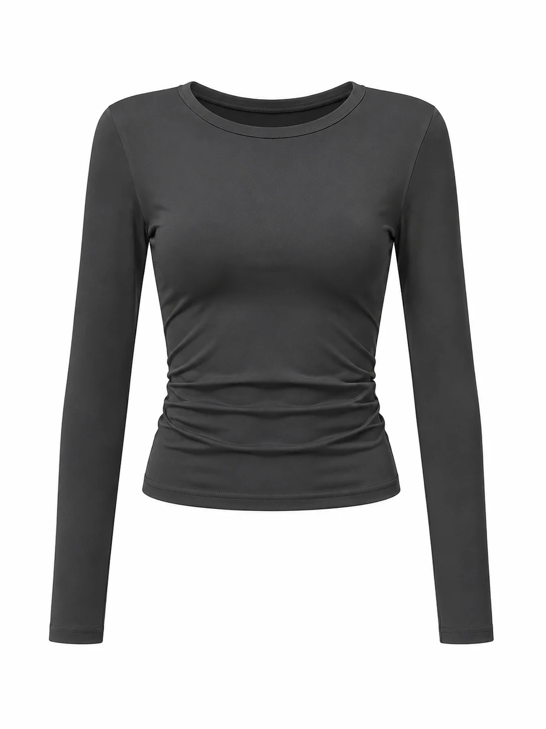 Gadinus Damen Slim Fit Langarm-T-Shirt, einfarbig, lässig, Rundhalsausschnitt, Basic-Top – Detail 13