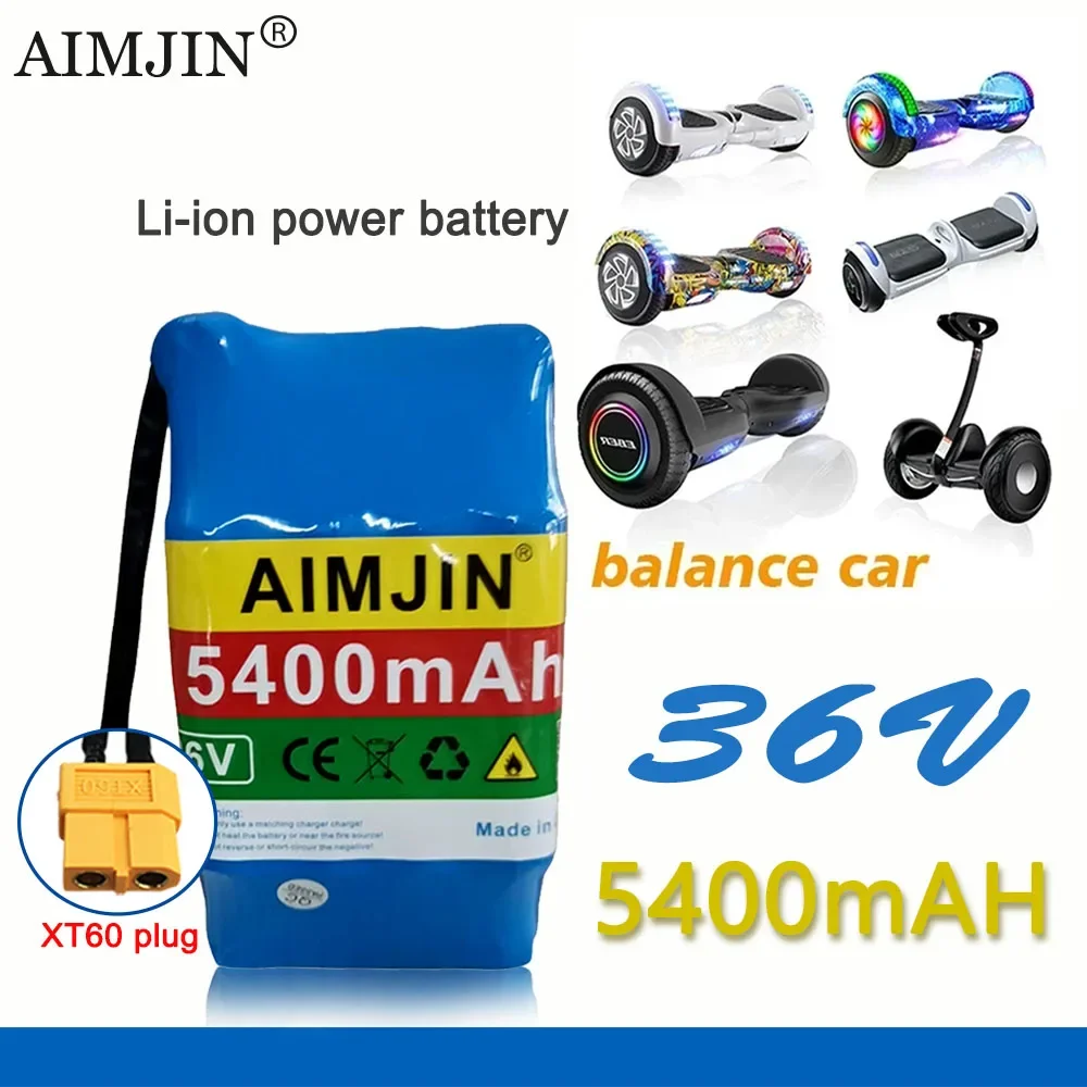 

High Capacity 36V 5400mAH Rechargeable Lithium Battery 10S2P For Car Battery HoverBoard Unicycle Scooter Twist