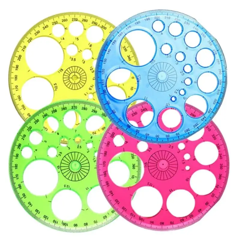 

Новые наборы трафаретов для рисования кругов и геометрических фигур (1/2/3 шт.), многофункциональные геометрические шаблоны, пластиковые измерительные линейки