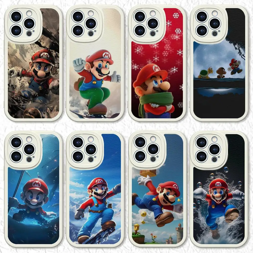 Game S-Super-Mario MAISTO Mouse Pad Lambskin Case For Iphone 16 15 14 13 11 12 Pro Max Xr X Xs 8 7 Plus