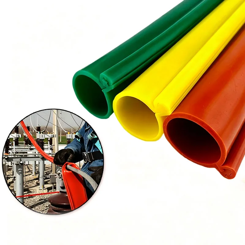 Snap-On Silicone Cable Insulation Sleeve Cable Protection Cover Wire Guard 10KV 35KV FULL SIZE