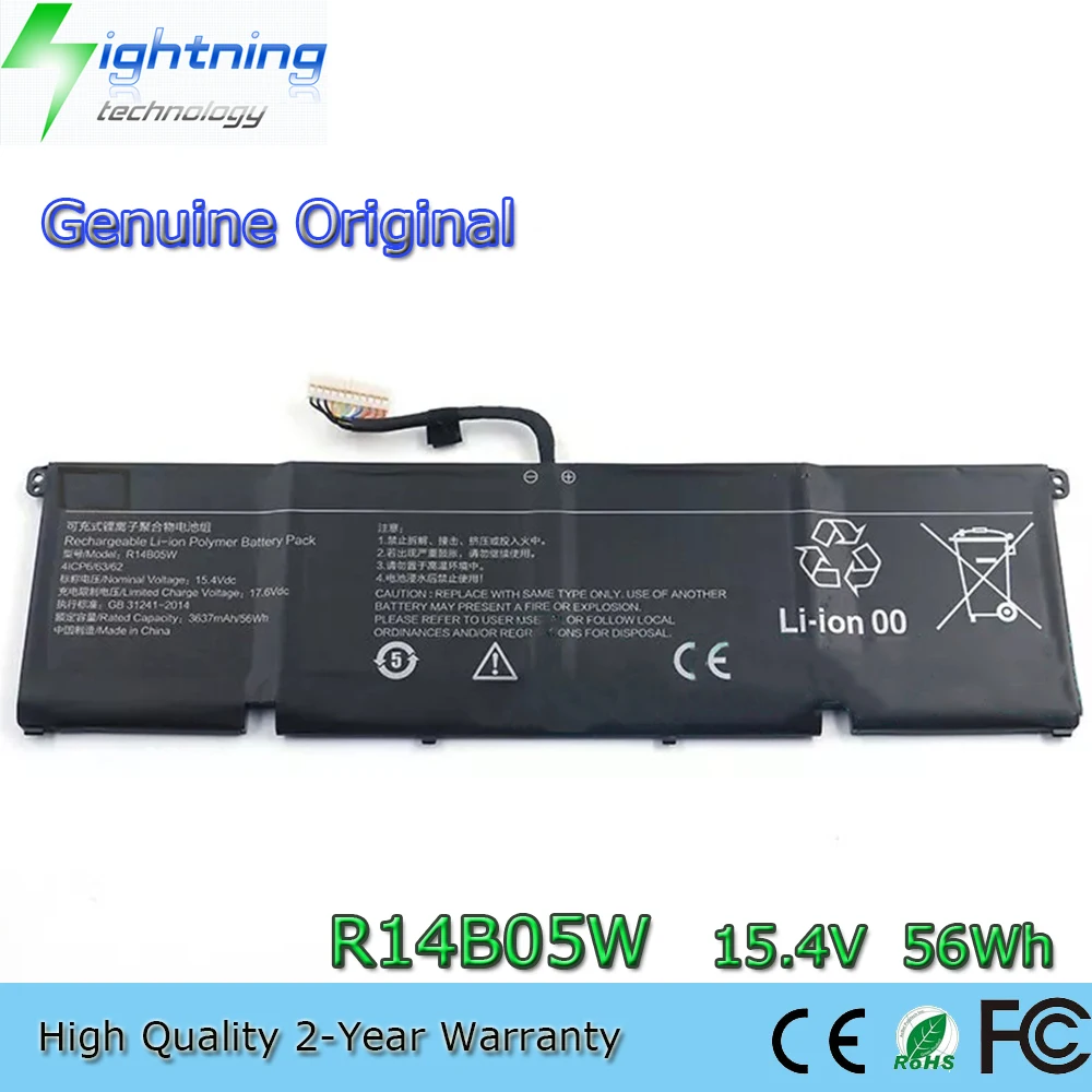 

New Genuine Original R14B05W 15.4V 56Wh Laptop Battery for Xiaomi 14" Mi Pro X 14 (4ICP6/63/62) 1007664-733719-1