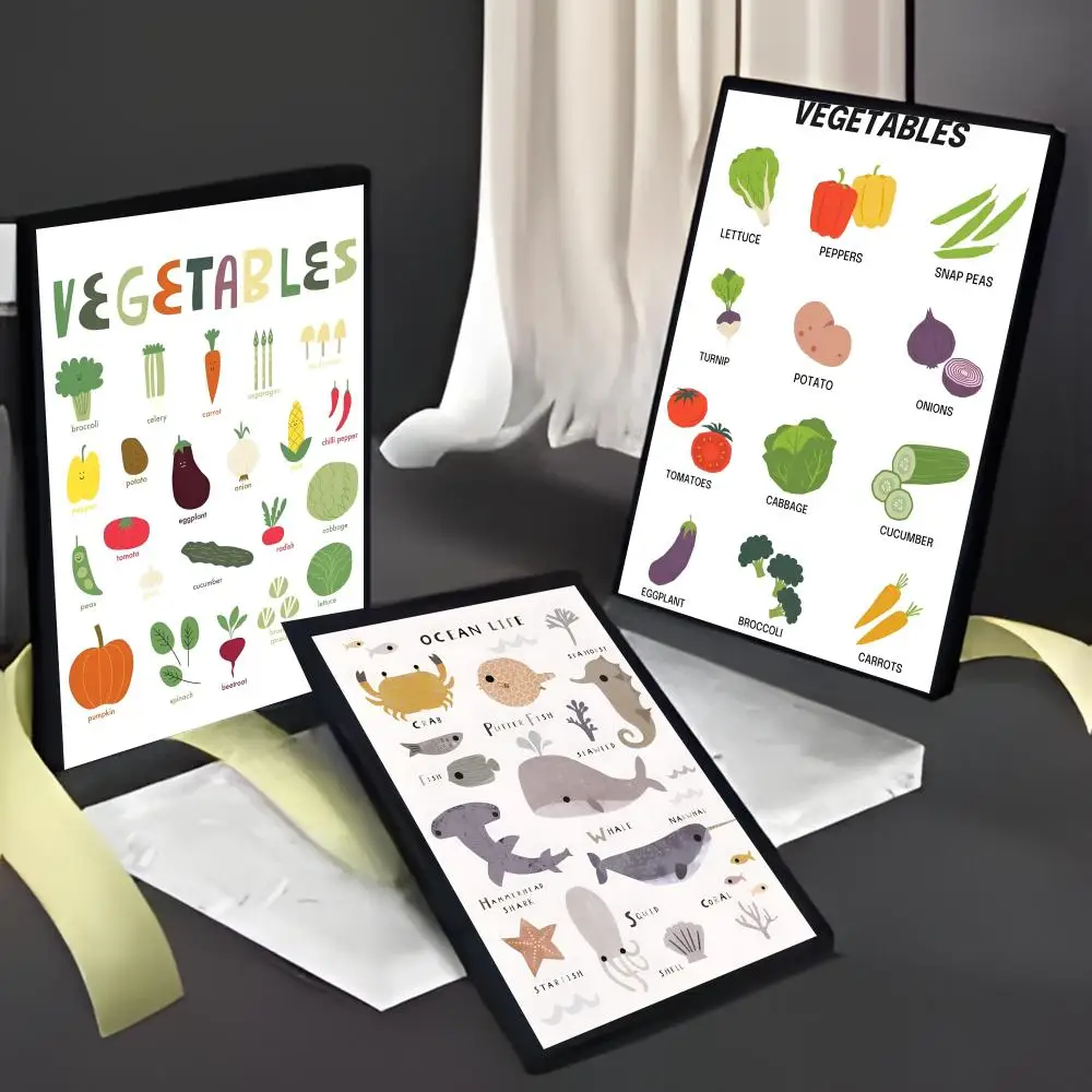Fruit Animal Food Coupe Educational Informative Art Poster American Film Mural Home Childrens Room Wall Decor Print
