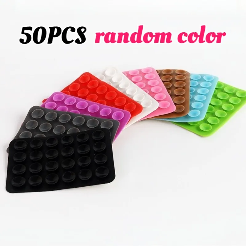 50pc Suction Cup Phone Holder Silicone Suction Pad Back Sticker for Phone Grip Talk Mirror/ Shower Phone Stand Bathroom Accessor