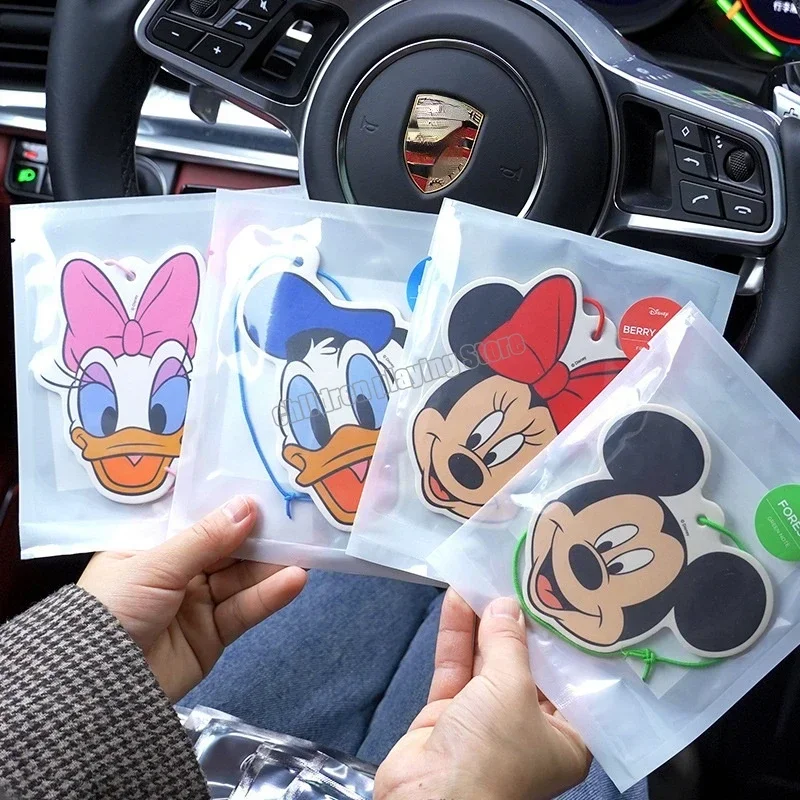 Disney Mickey Mouse Car Pendant Rearview Mirror Fragrant Piece Pendant Aromatherapy Water Card Removes Odor Car Decoration Gift