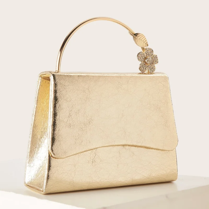 Elegante luxe getextureerde avondclutch Glanzend metallic Prachtig Stijlvol Compact Chic Formeel Prachtig voor dinerfeestbanket