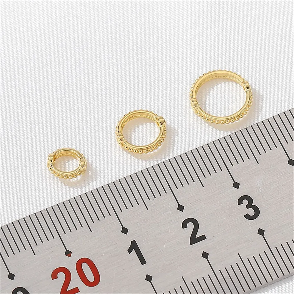 14K Gold-Color Double-hole Lace Ring Bead Ring Handmade DIY Pearl Bead Ring Bead Ornament Material Accessories Q005