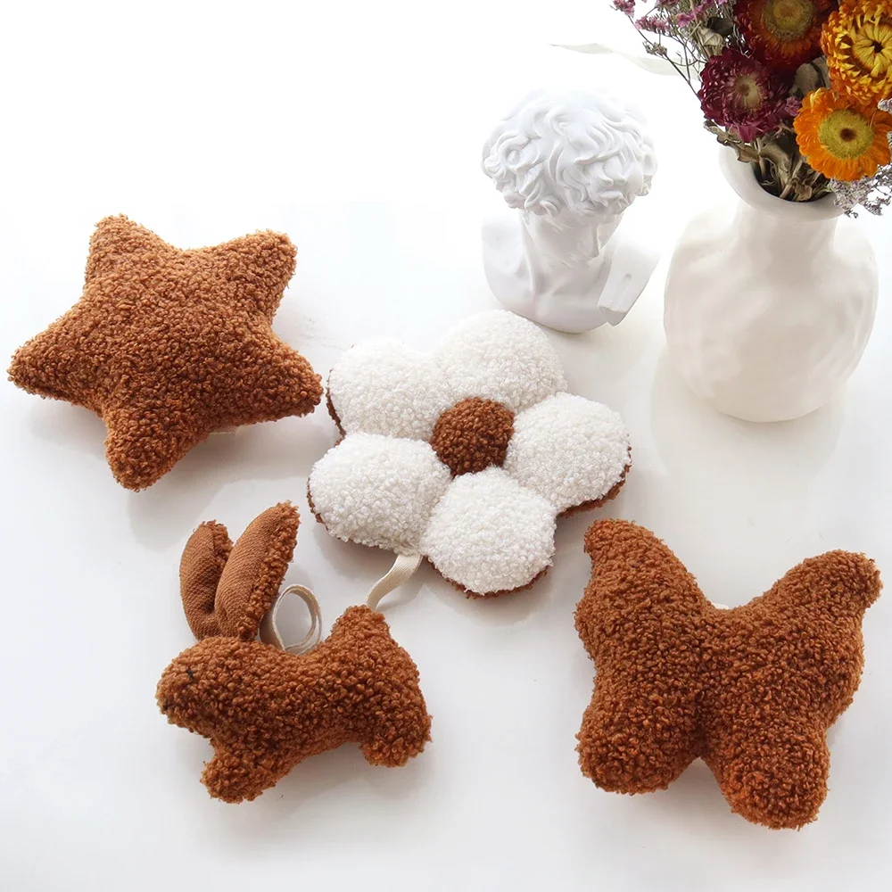 Baby Comforter Latte Brown Teddy Daisy Dummy Pacifier Holders Comforter Teddy Boucle Fabric Pacifier Clips