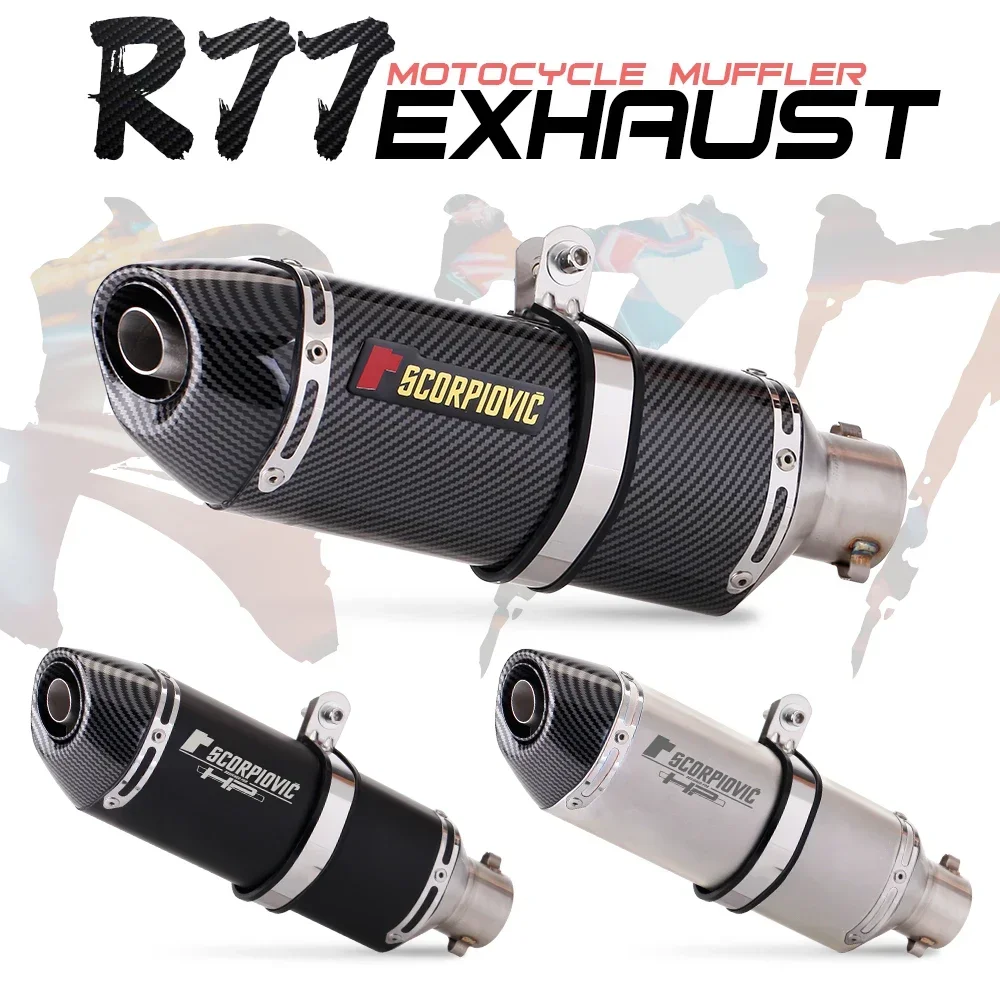 SM Universale Del Motociclo R77 Tubo Di Scarico Modificare DB Killer Silenziatore Per PCX125 MT07 S1000RR FZ6 R3 ZX6R Z900 GSXR600