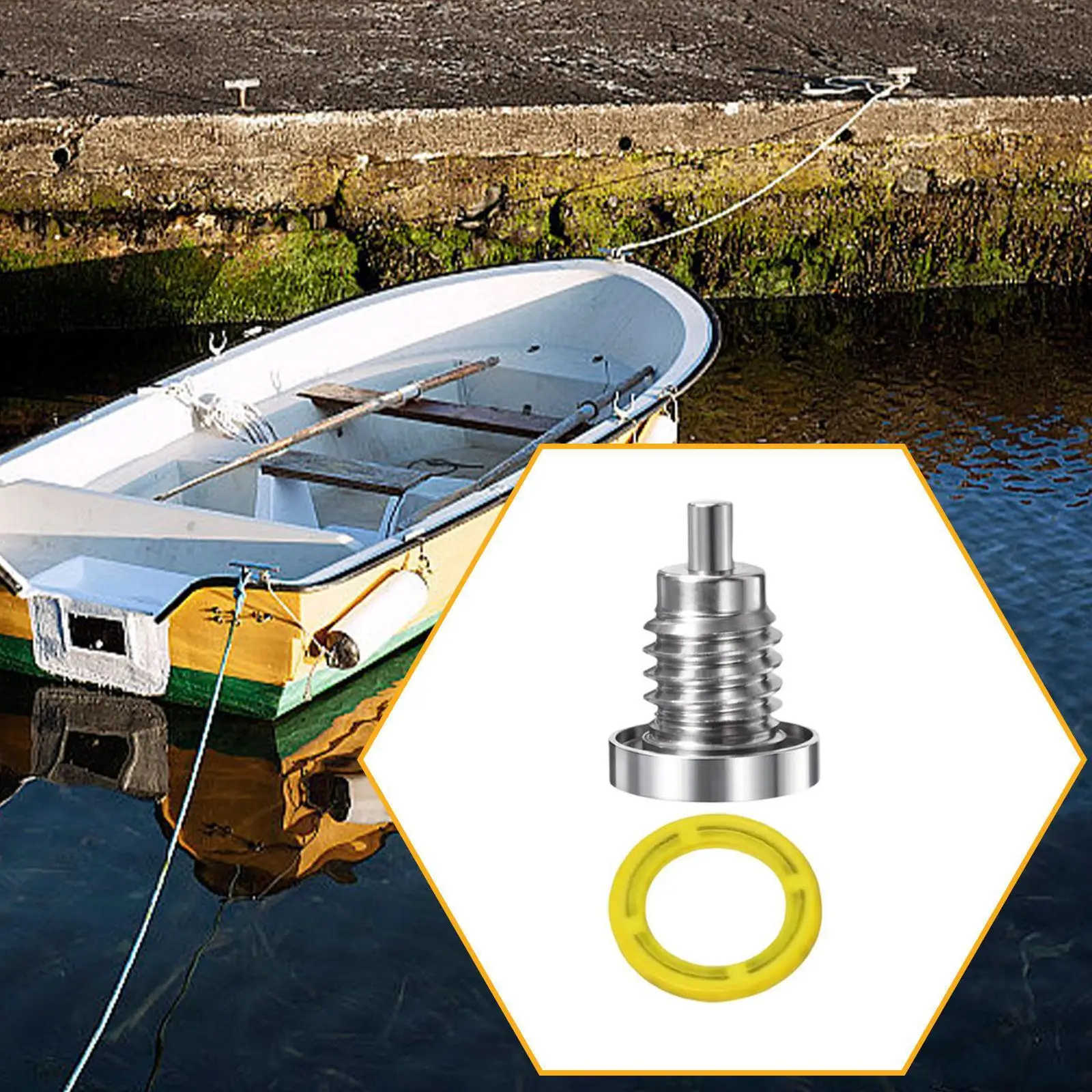 

Premium Iron Gear Lube Drain Plug and Gasket for Marine Engine Outboard Lower Unit Maintenance and Repair