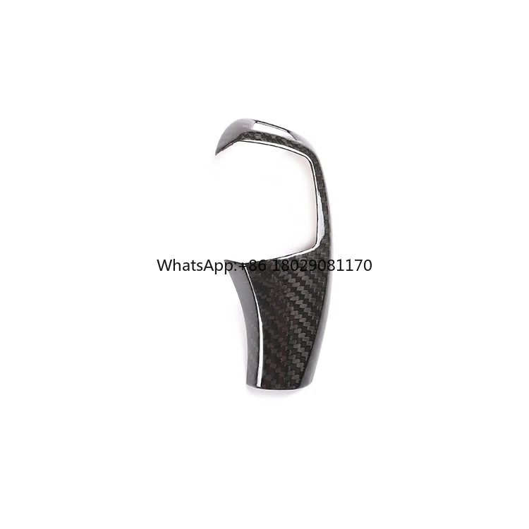 Perilla de palanca de cambios de consola Central, cubierta de cabeza embellecedora para BMW E60, E70, E71, 2008-2013, serie 5, X5X6, Interior de fibra de carbono Real